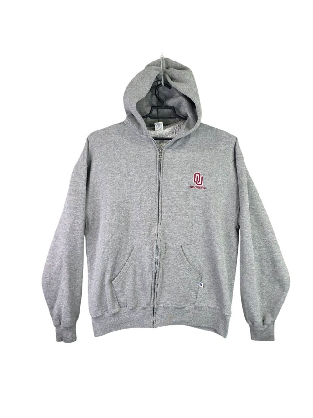 Mens Vintage Russell Athletic Oklahoma Sooners Full Zip Hoodie Jacket Size XL